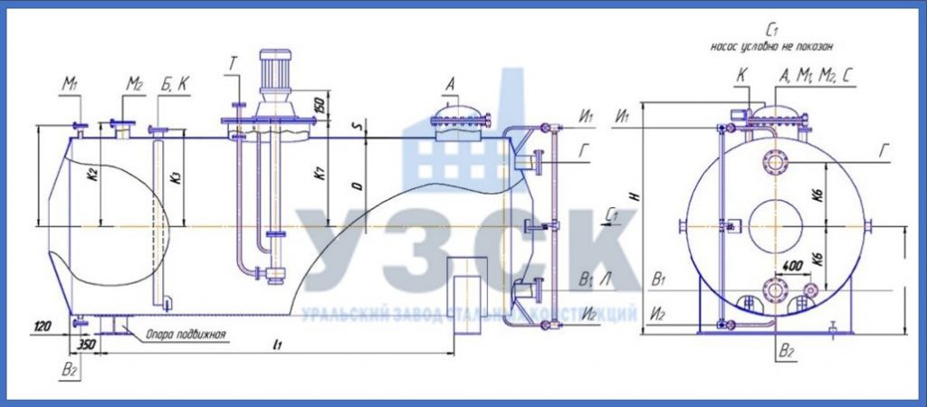 Чертеж емкости ГКК в Нальчике